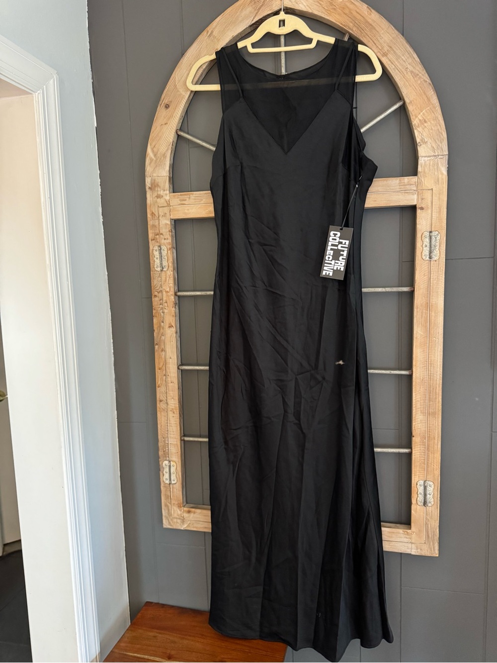 Target Black Sleeveless Maxi Dress with Sheer Yoke